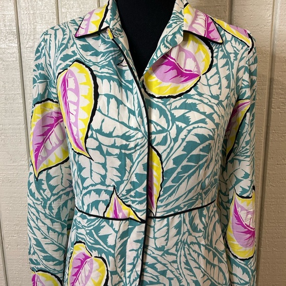 Theory Walda Caribbean Shirt Dress, size 4.  Small pull in fabric (see photos). - Picture 4 of 12